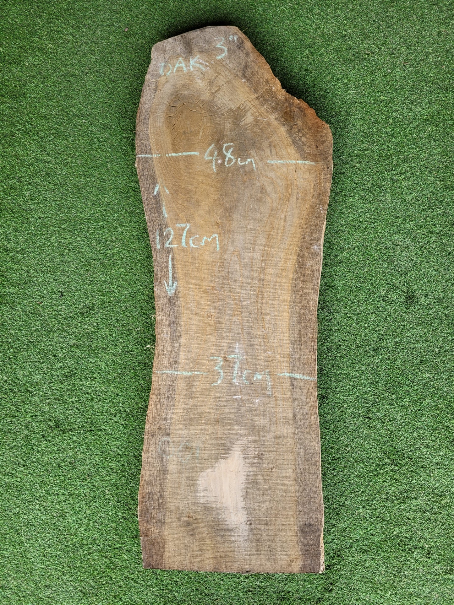 English Oak Unique Live Edge Hardwood Board 127cm Long