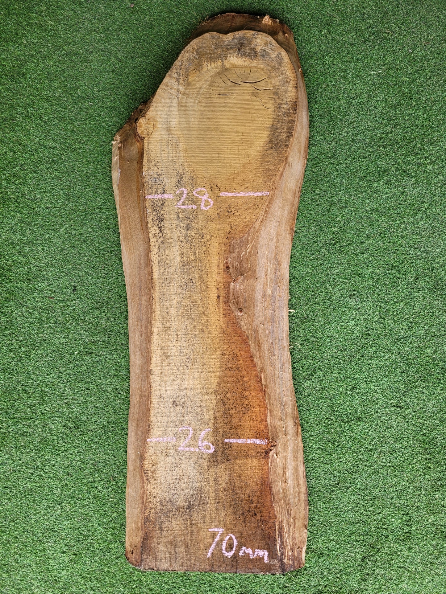 English Oak Unique Live Edge Hardwood Board 127cm Long