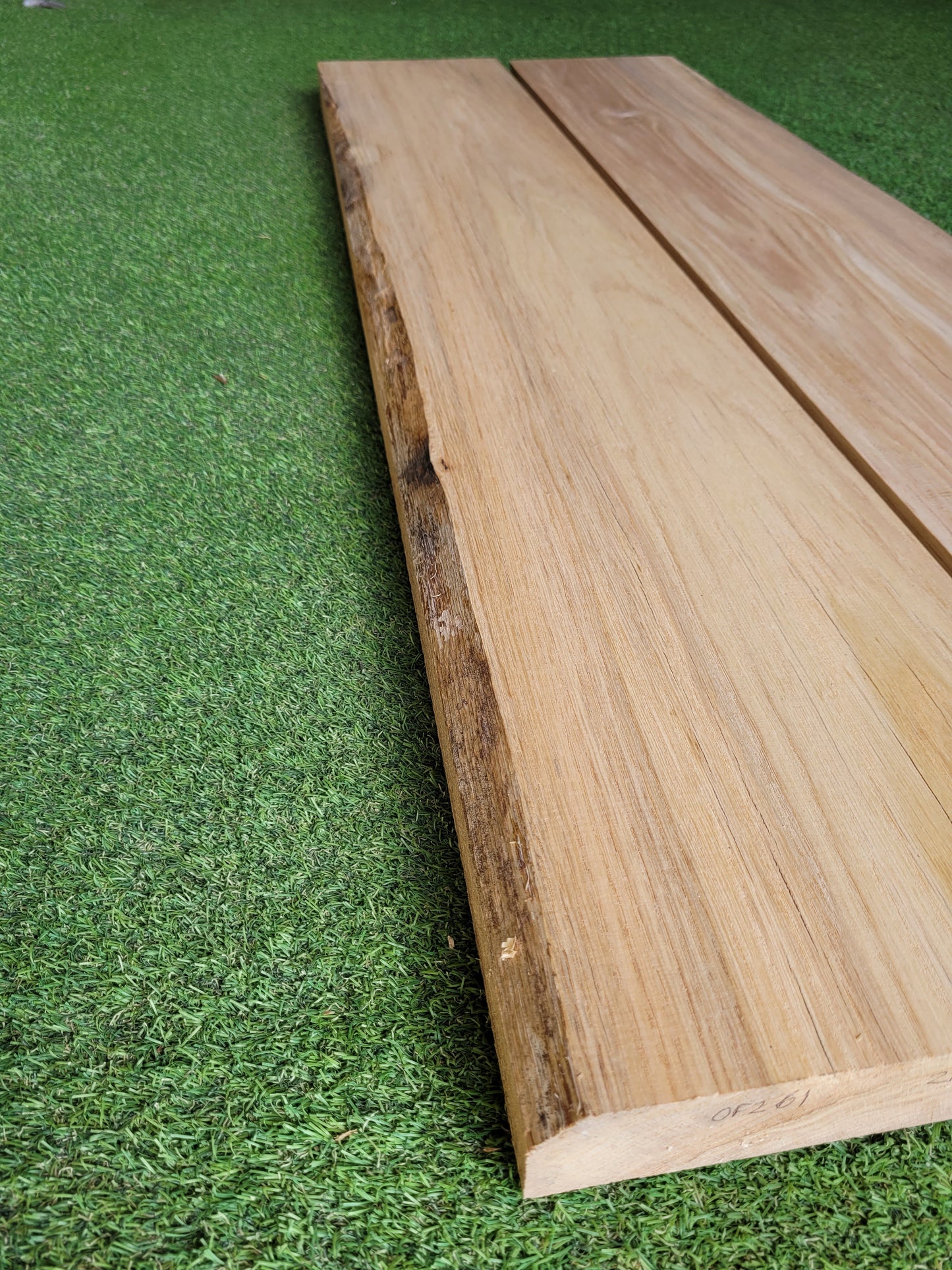 English Oak Hardwood Boards with One Live Edge 47mm thick