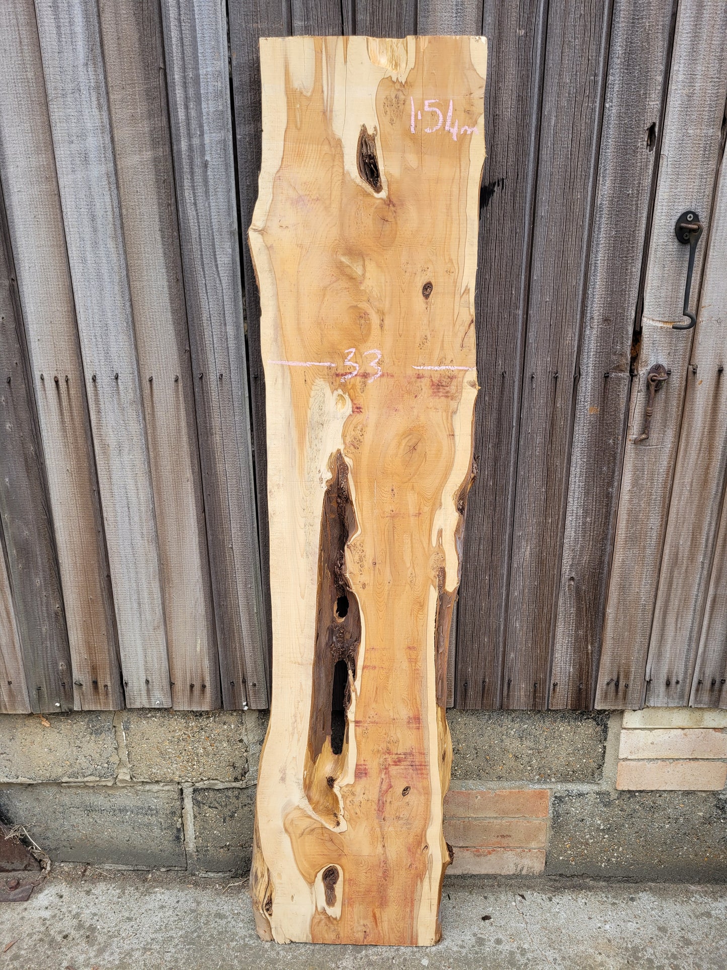 Yew Live Edge Slab 1.54m 50mm Thick