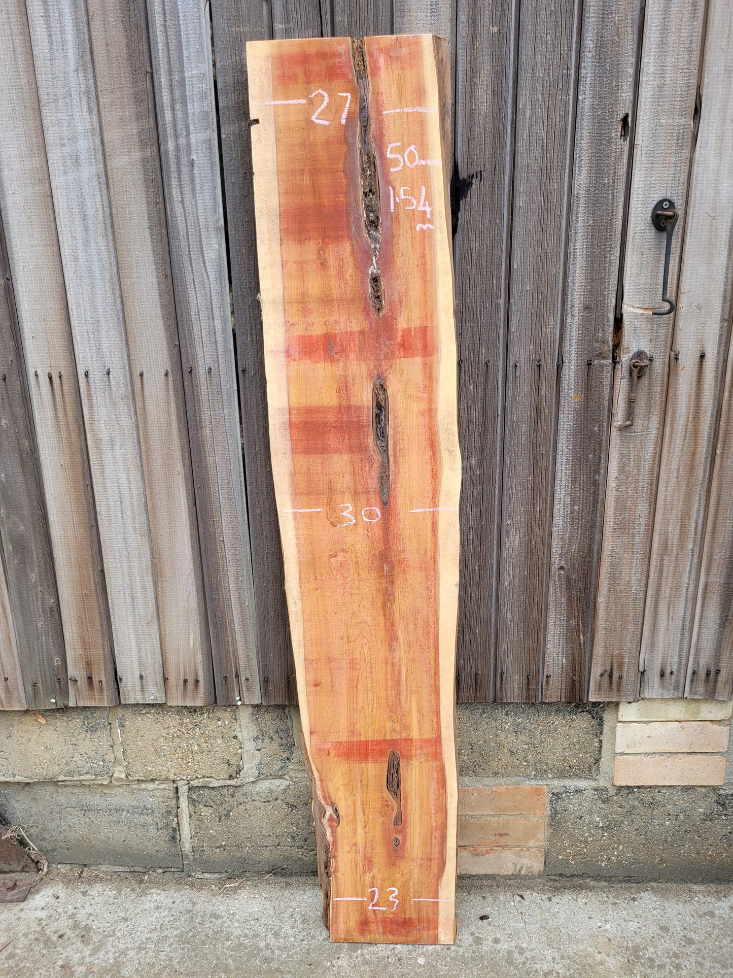 Yew Timber Live Edge Slab 1.54m Long