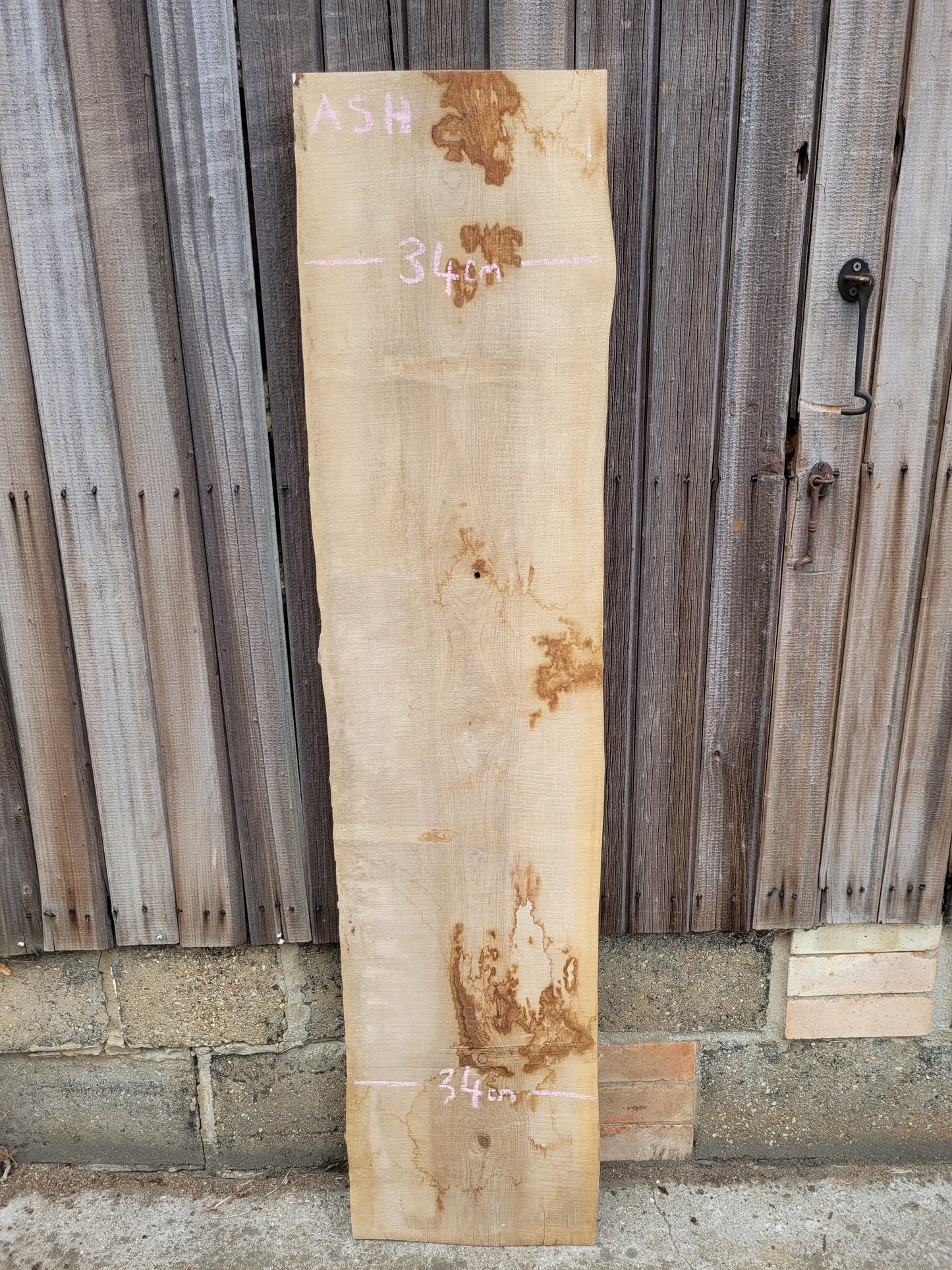 English Ash Hardwood Live Edge Slab 1.5m