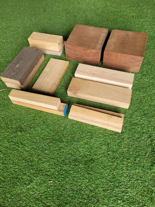 Mixed Hardwood Offcuts Hobby Pack Oak Sapele Ash 13 Pieces (0030)