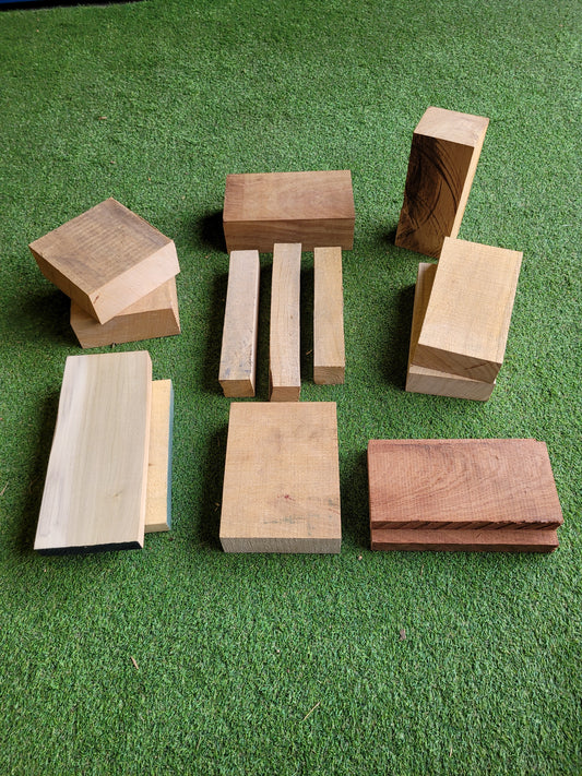 Mixed Hardwood Offcuts Hobby Pack Tulipwood Beech Sapele Iroko Agba Oak 12kg (0080)