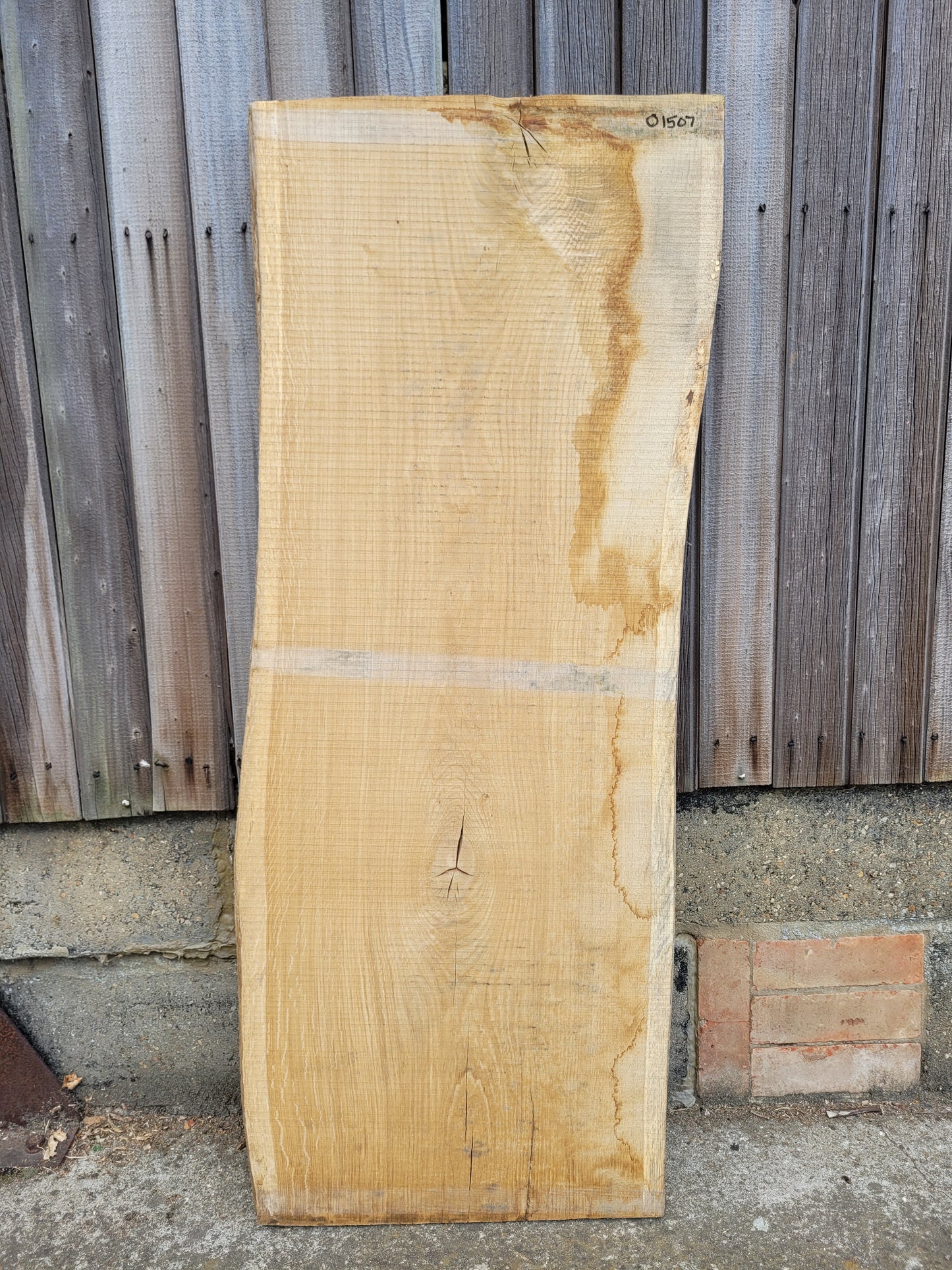 English Oak Hardwood Live Edge Slab 1.18m Long
