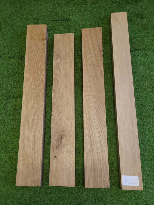 Solid English Oak Wood Boards Pack of 4 Rustic Planed (2602)