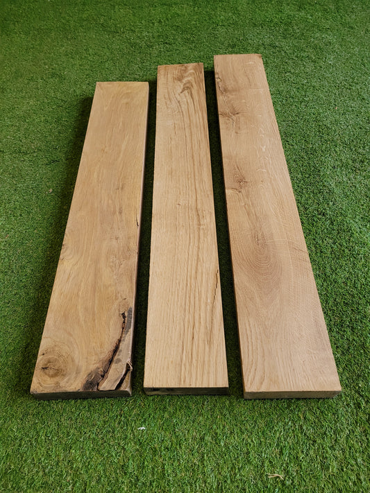 English Oak Boards Pack of 3 Rustic Hardwood 40mm Thick (0100)
