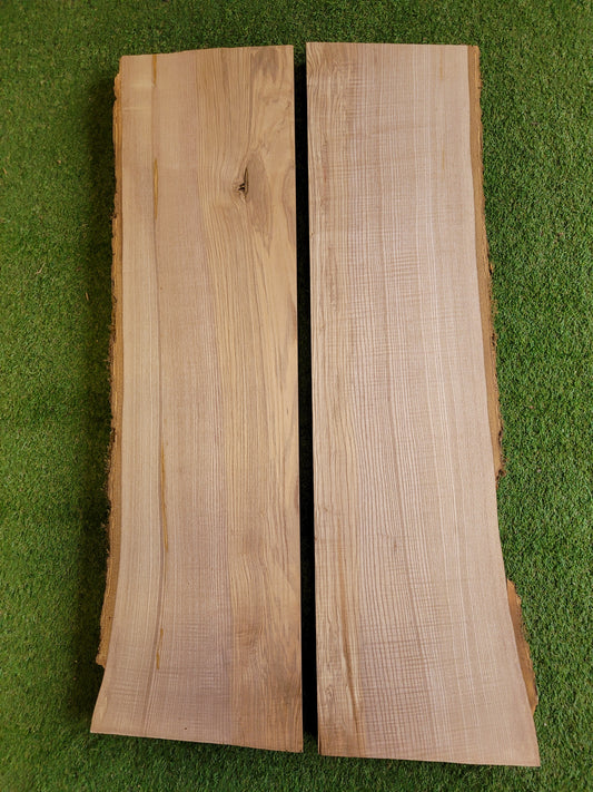 Rippled English Ash Live Edge Boards Shelving (2630)