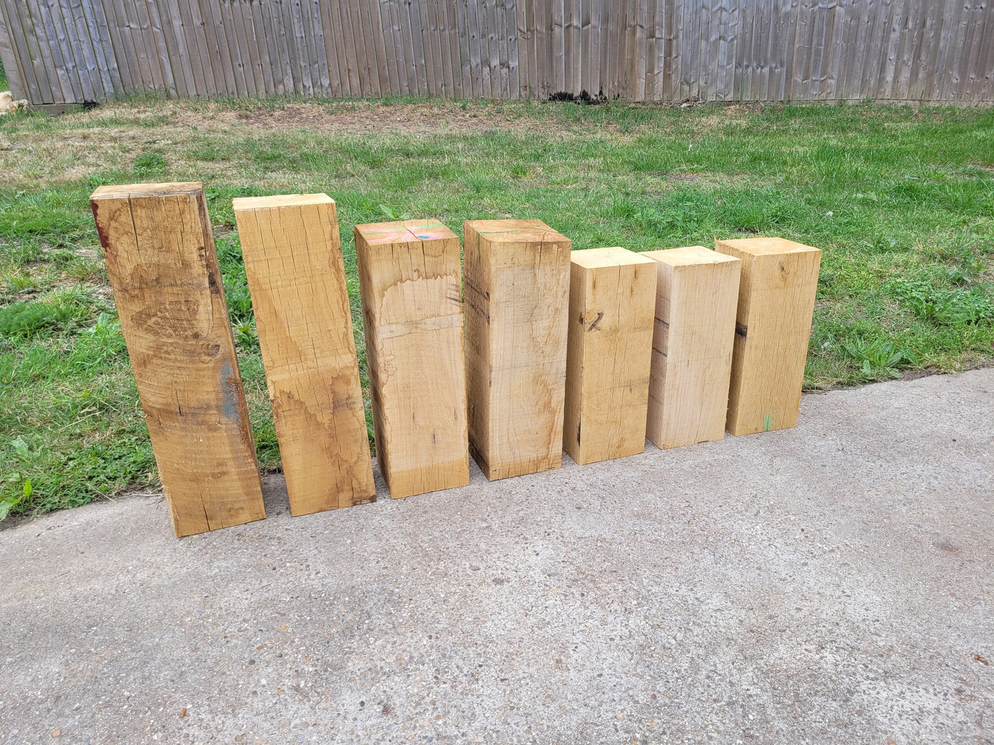 8"x8" Structural Oak Blocks Bollards x7