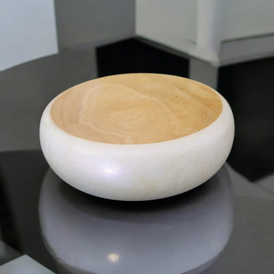 Agba Bowl Pearl White 22cm